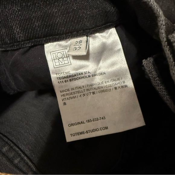 NEW TOTEME Grey Original Jeans Sz 28/32 - Picture 4 of 12